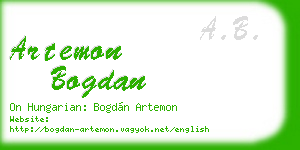 artemon bogdan business card